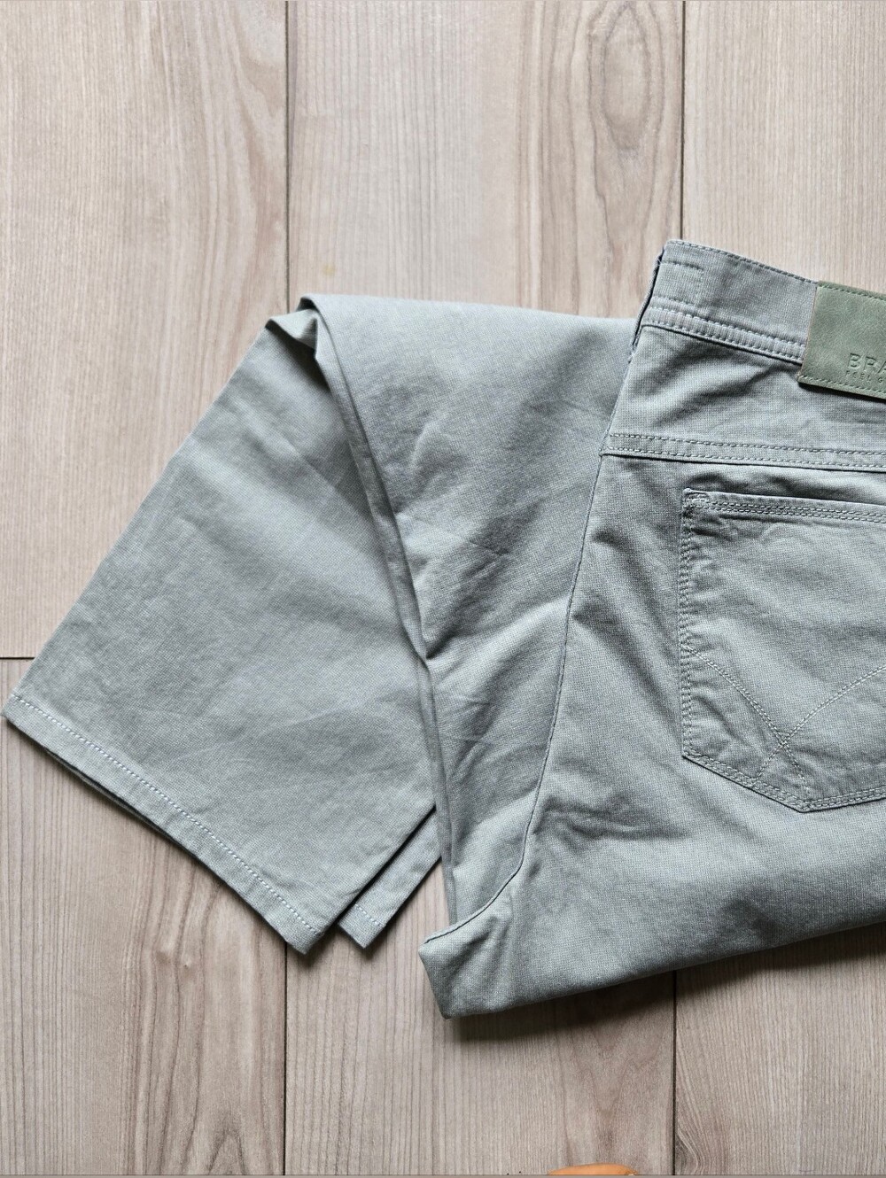Brax Cooper Fancy Regular Fit Five-pocket Pants, Avocado Green. 36x29 (D6)